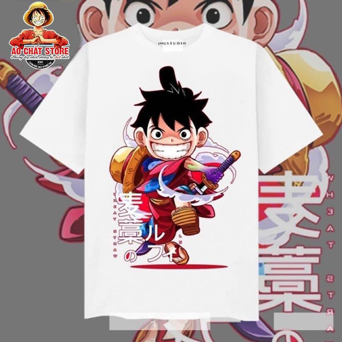 SALE - SALE SỐC Áo thun LUFFY Chibi Wano cute | Áo One Piece Luffy ...