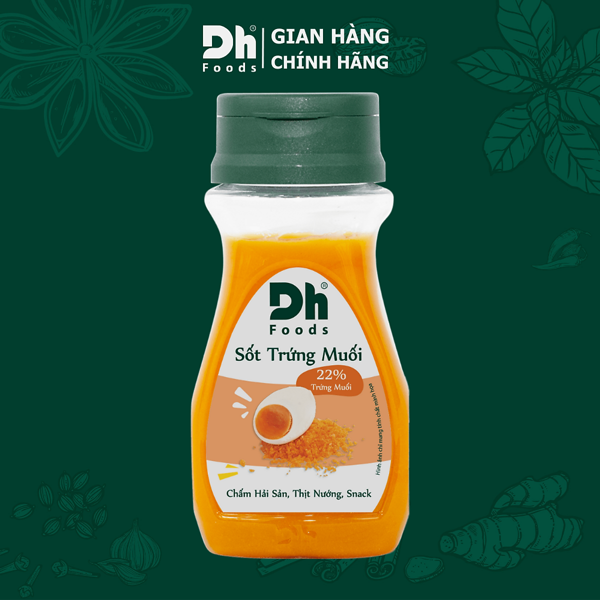 Sốt Trứng Muối Dh Foods 100gr - gia vị 22% trứng muối béo ngậy ăn kèm mỳ Ý, khoai tây chiên, sốt chấm hải sản đồ nướng