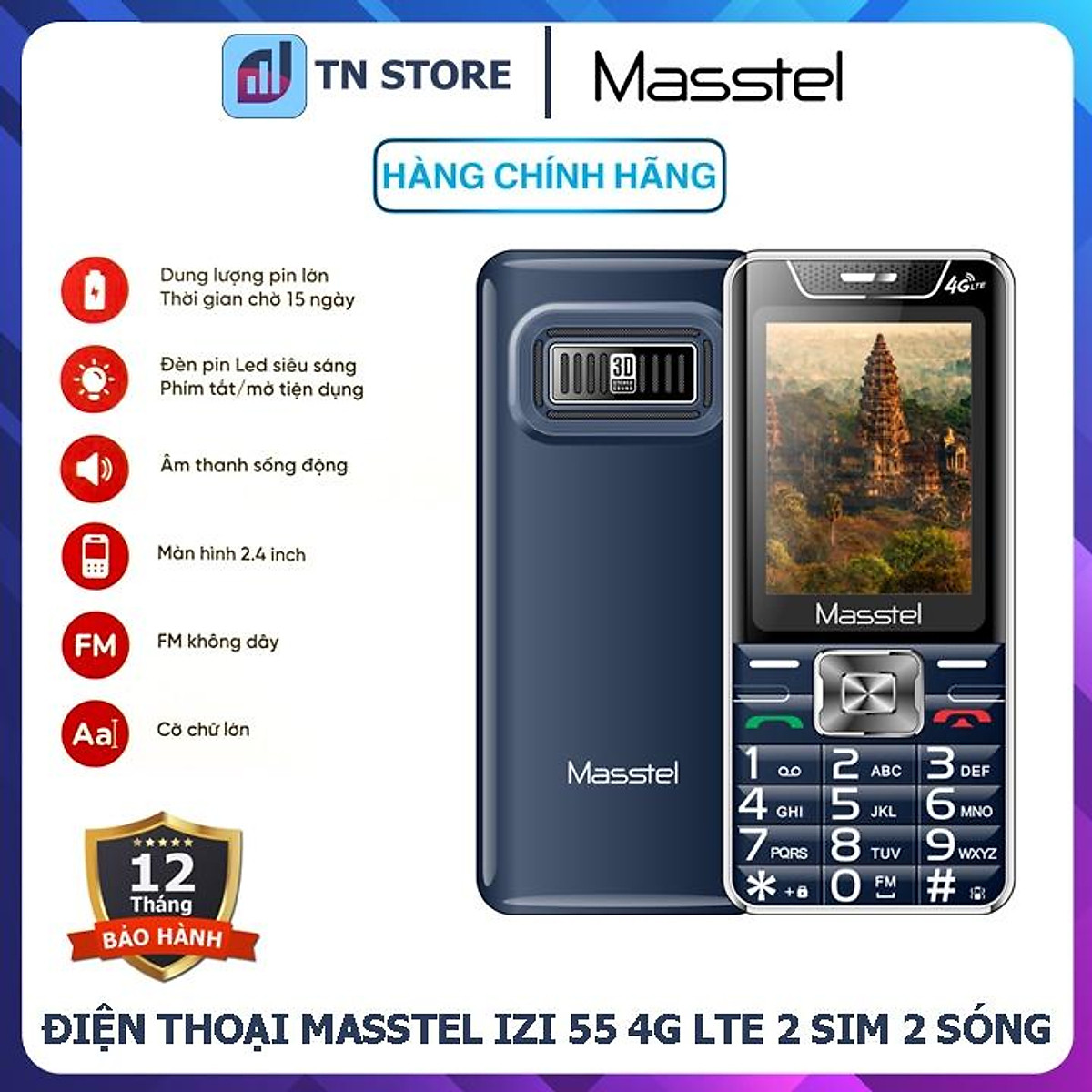 Masstel IZI 55 4G LTE - Nếu bạn đang muốn tìm một chiếc điện thoại đa năng với màn hình lớn và hỗ trợ 4G, thì Masstel IZI 55 4G LTE chính là sản phẩm bạn đang tìm kiếm. Với thiết kế đơn giản, giao diện thân thiện và các tính năng tiên tiến, chiếc điện thoại này sẽ đưa bạn đến một trải nghiệm tuyệt vời. Hãy xem hình ảnh liên quan để cảm nhận thêm.