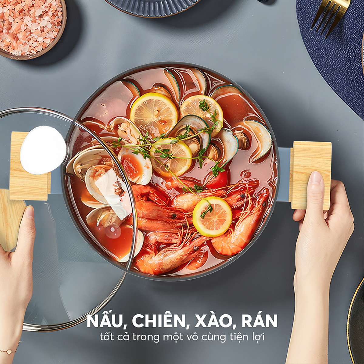 Nồi chống dính vân gỗ Elmich Nature EL-5206MG