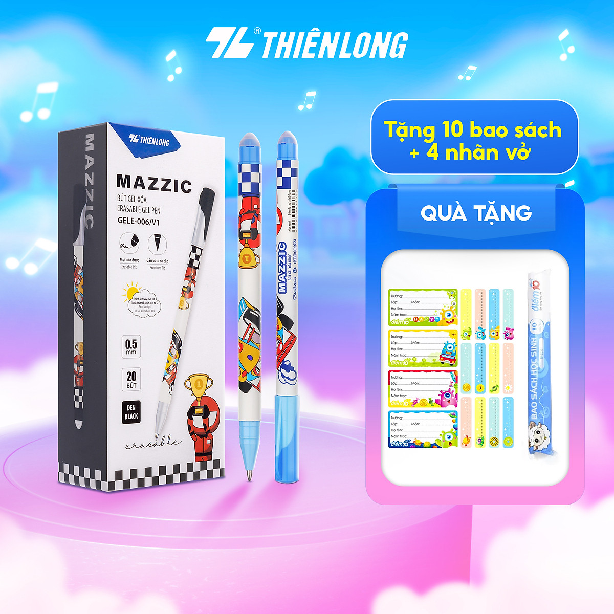 Combo 5/10/20 Bút gel xóa được Mazzic Thiên Long GELE-006/V1