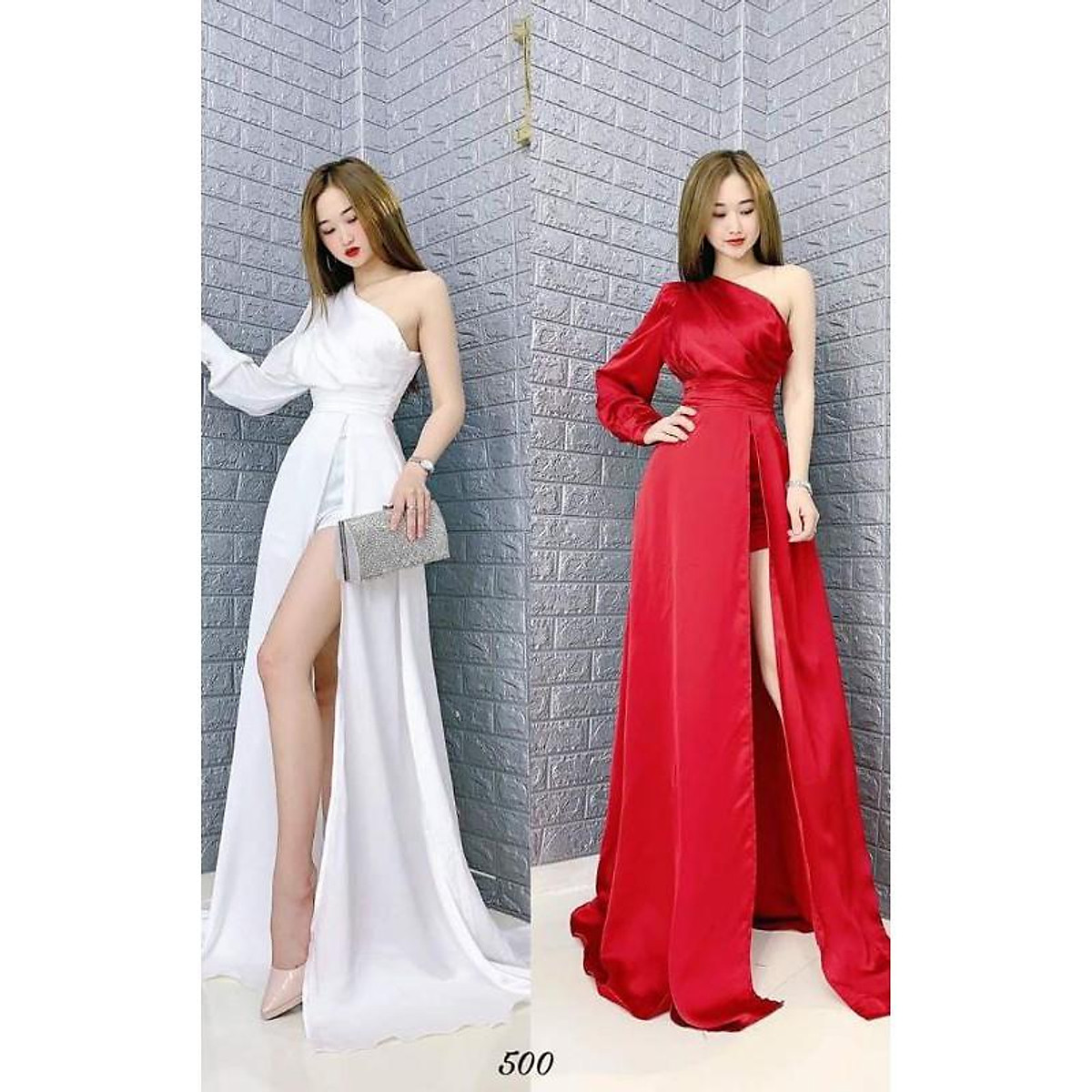 Đầm Lệch Vai Dáng Xòe Tay Rời Vai Đính Hoa | My Way Fashion || Thời trang  thiết kế cao cấp