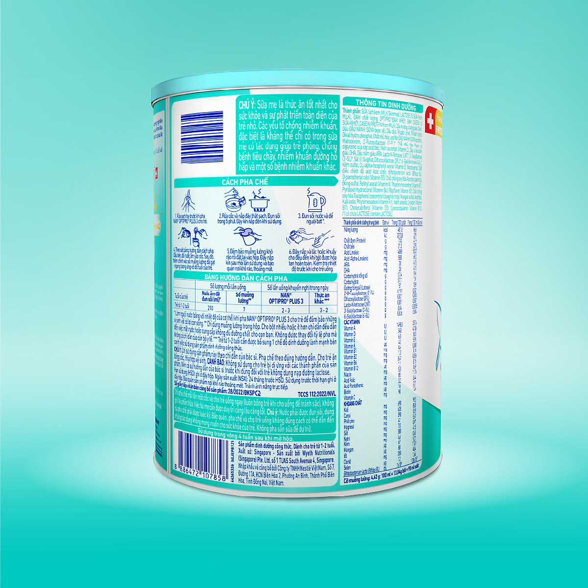 Sữa Bột Nestlé NAN OPTIPRO PLUS 3 800g/lon với 5HMO - Hỗ trợ Tiêu Hóa, Đề Kháng, Trí Não & Chiều Cao - Bé 1-2 tuổi