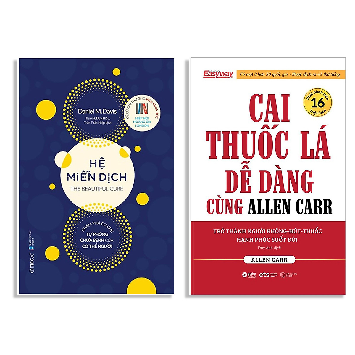 Combo Sách : Hệ Miễn Dịch - Khám Phá Cơ Chế Tự Phòng Chữa Bệnh Của Cơ Thể Người + Cai Thuốc Lá Dễ Dàng Cùng Allen Carr