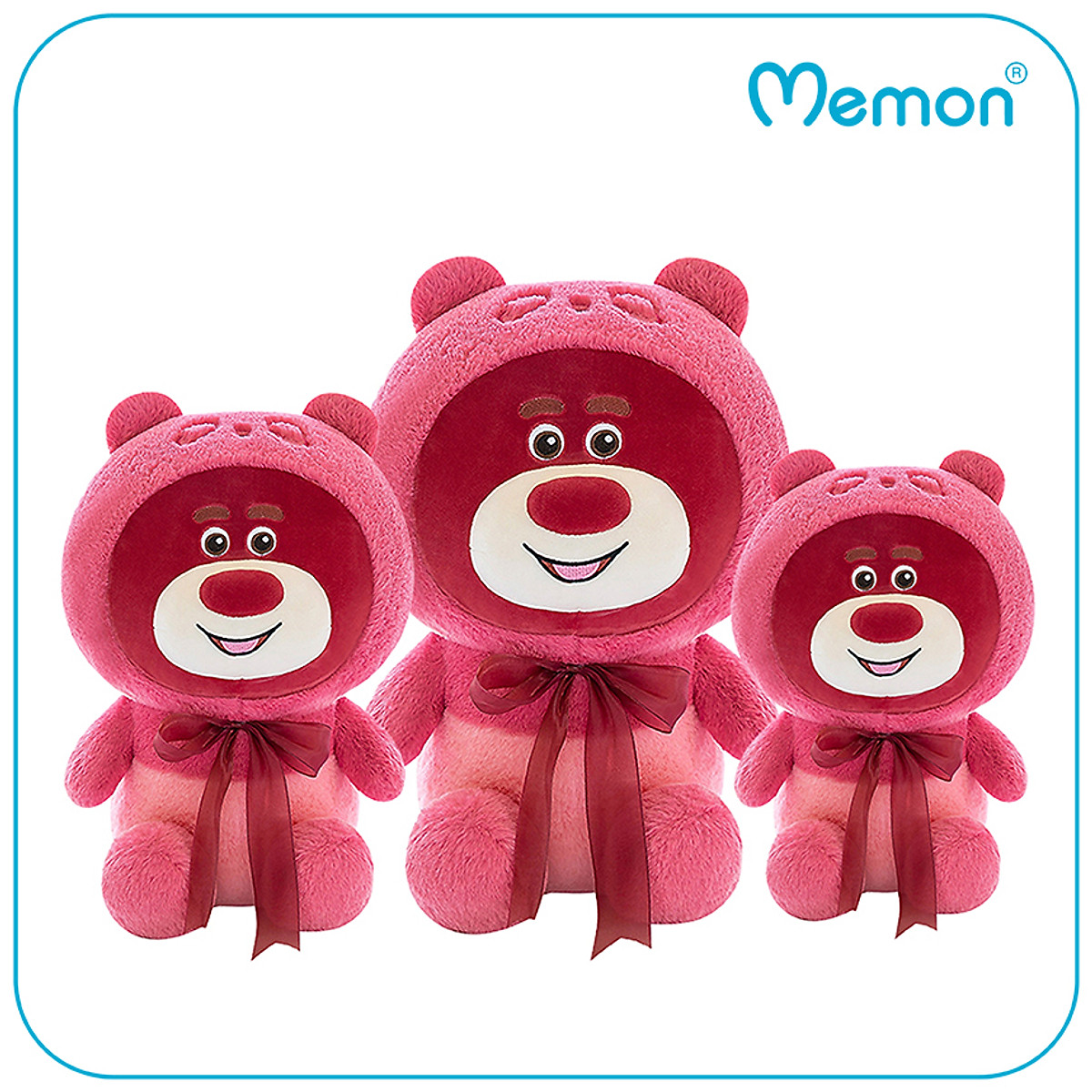 Gấu Bông Lotso Đỏ Hugging Bear Mũ Nơ 40cm - 60cm Cao Cấp Memon