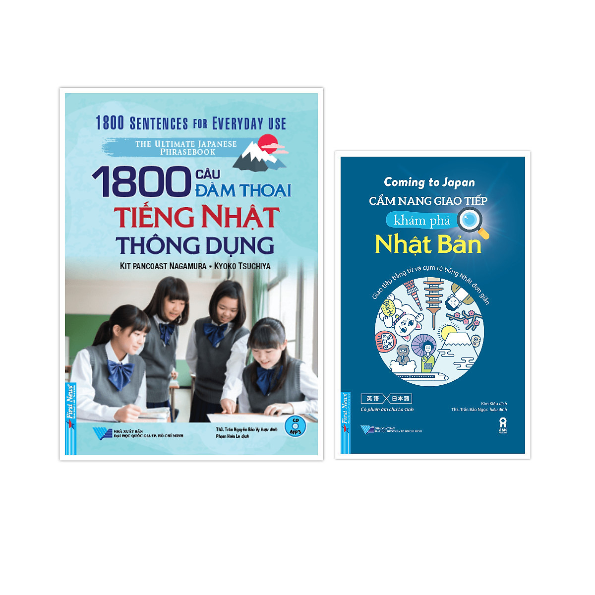 COMBO 1800 câu đàm thoại tiếng Nhật thông dung + Cẩm nang giao tiếp khám phá Nhật Bản (Tái Bản 2020)