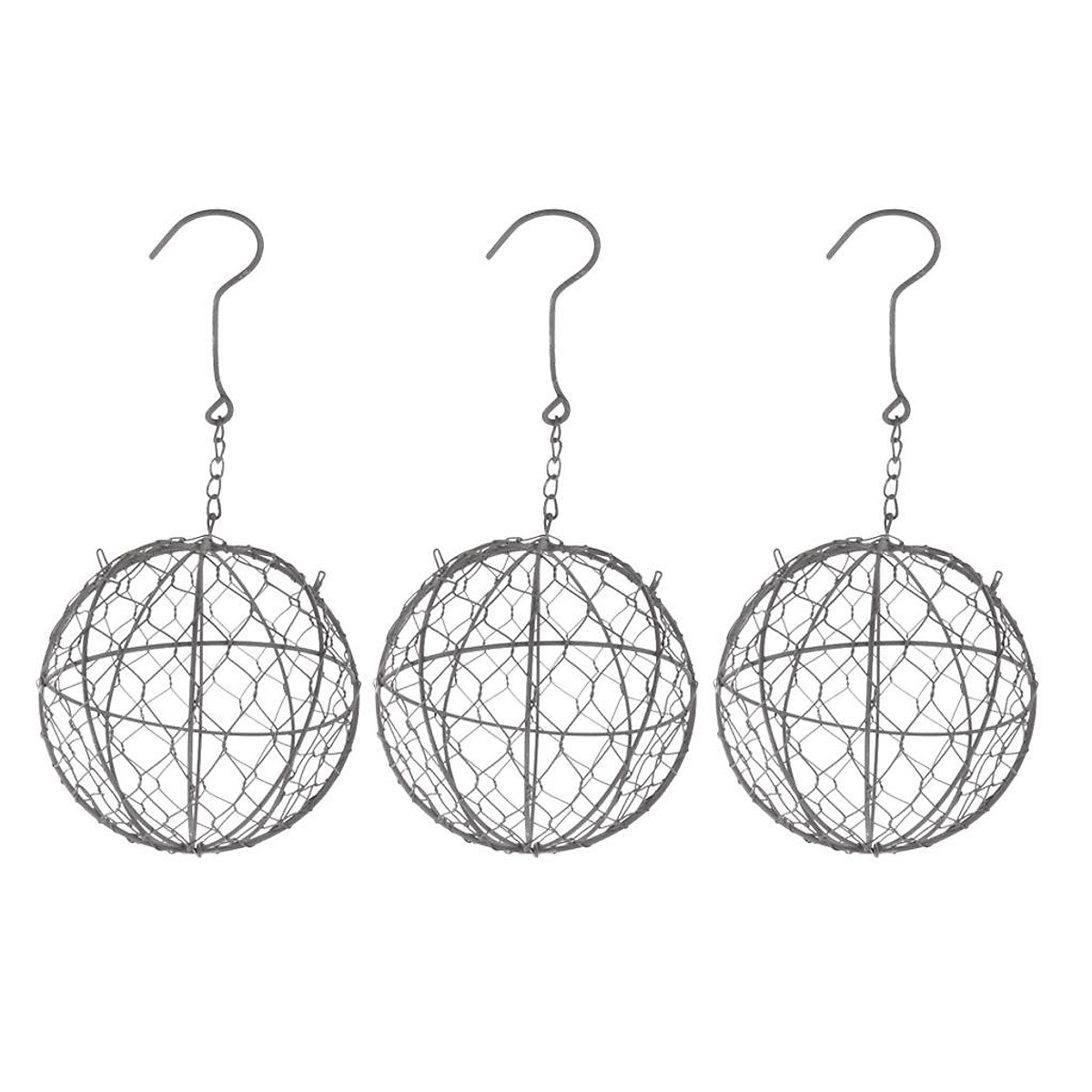 Mua Pack 3 Iron Ball Shape Succulent Pot Metal Hanging Planter Plant Holder 15cm tại Magideal2