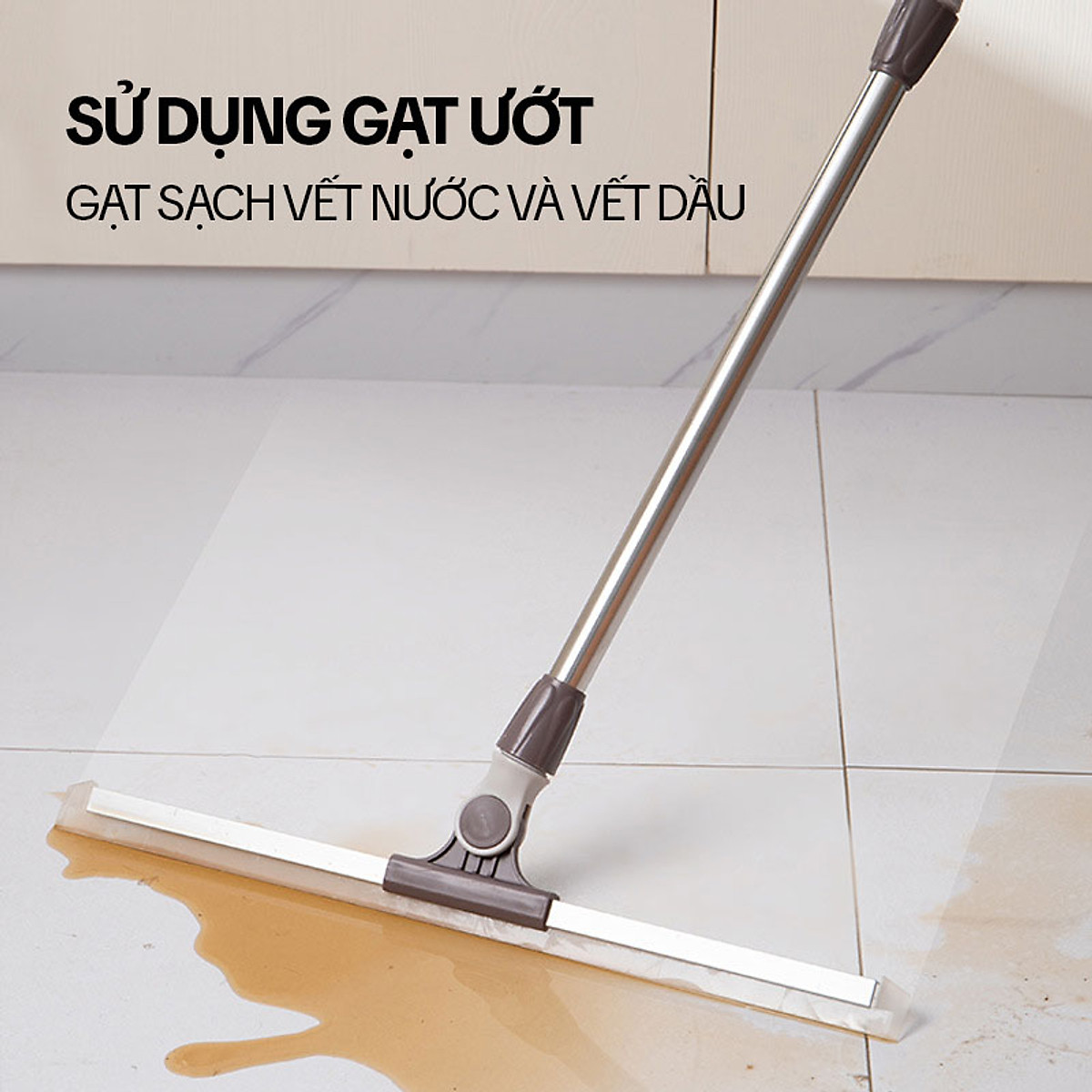 Cây Gạt Nước Sàn Nhà KITIMOP G50 - Chổi Gạt Nước Silicon, Cây Quét Đẩy Nước Nhà Tắm, Nhà Vệ Sinh