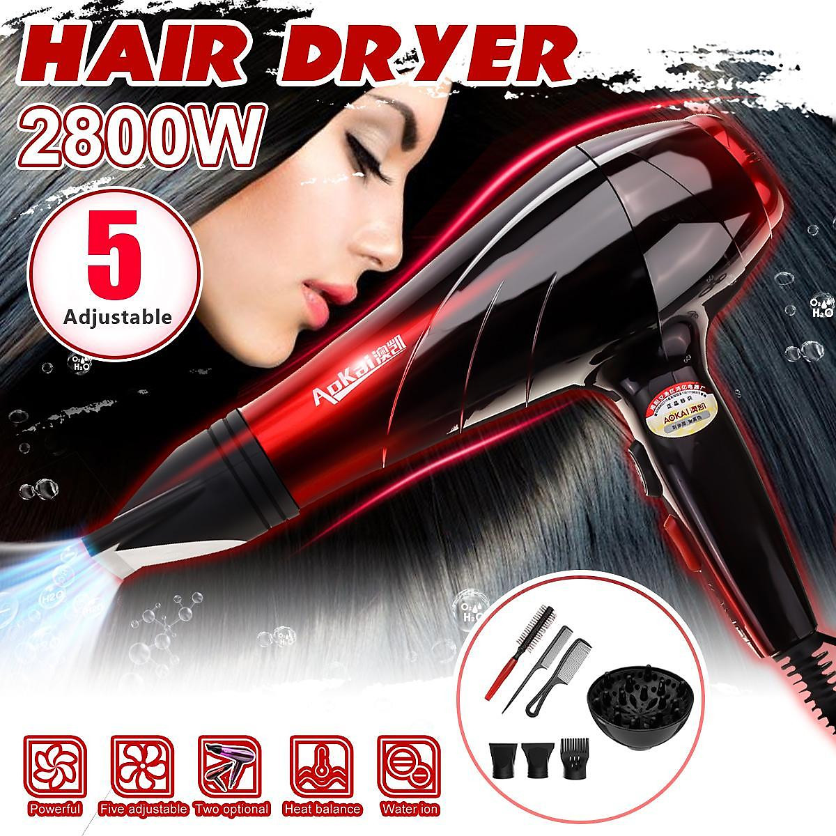 Mua 2800W Professional Electric Hair Dryer Salon Hairdressing Blow Diffuser Tool  Kit
