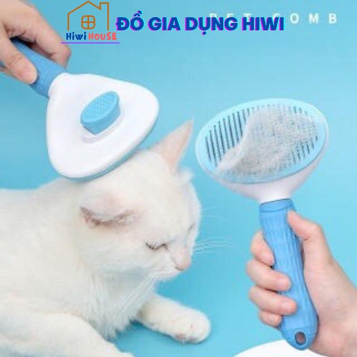 Lược chải lông chó mèo có nút bấm chải lông chó mèo