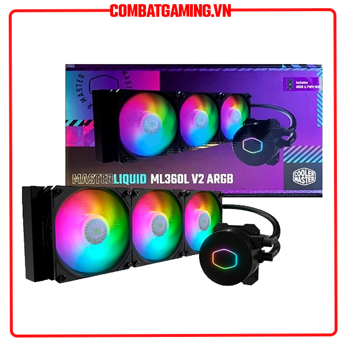 Tản Nhiệt Nước CPU Cooler Master MasterLiquid ML360L V2 ARGB Hàng