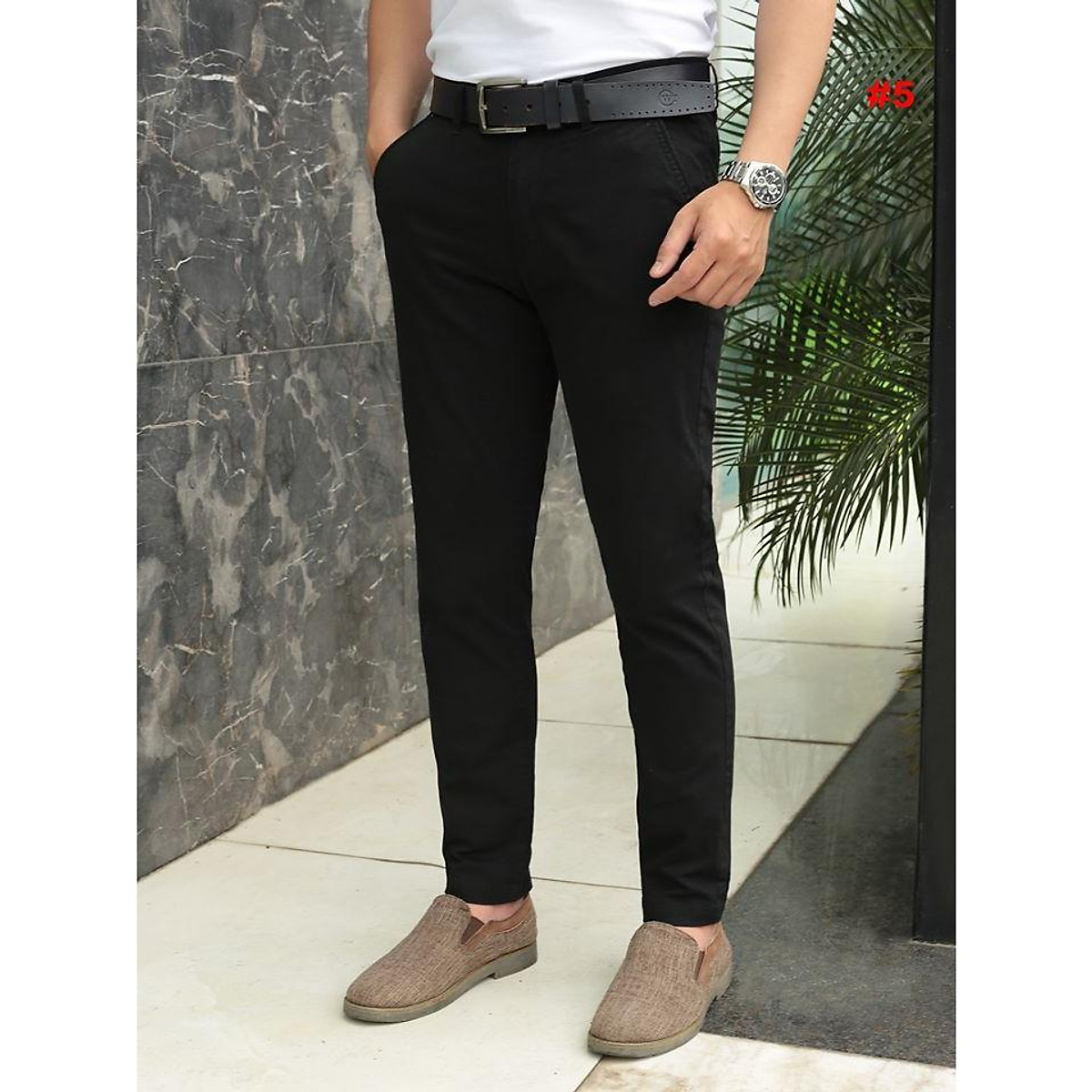 Mix đồ trẻ trung với quần kaki nam