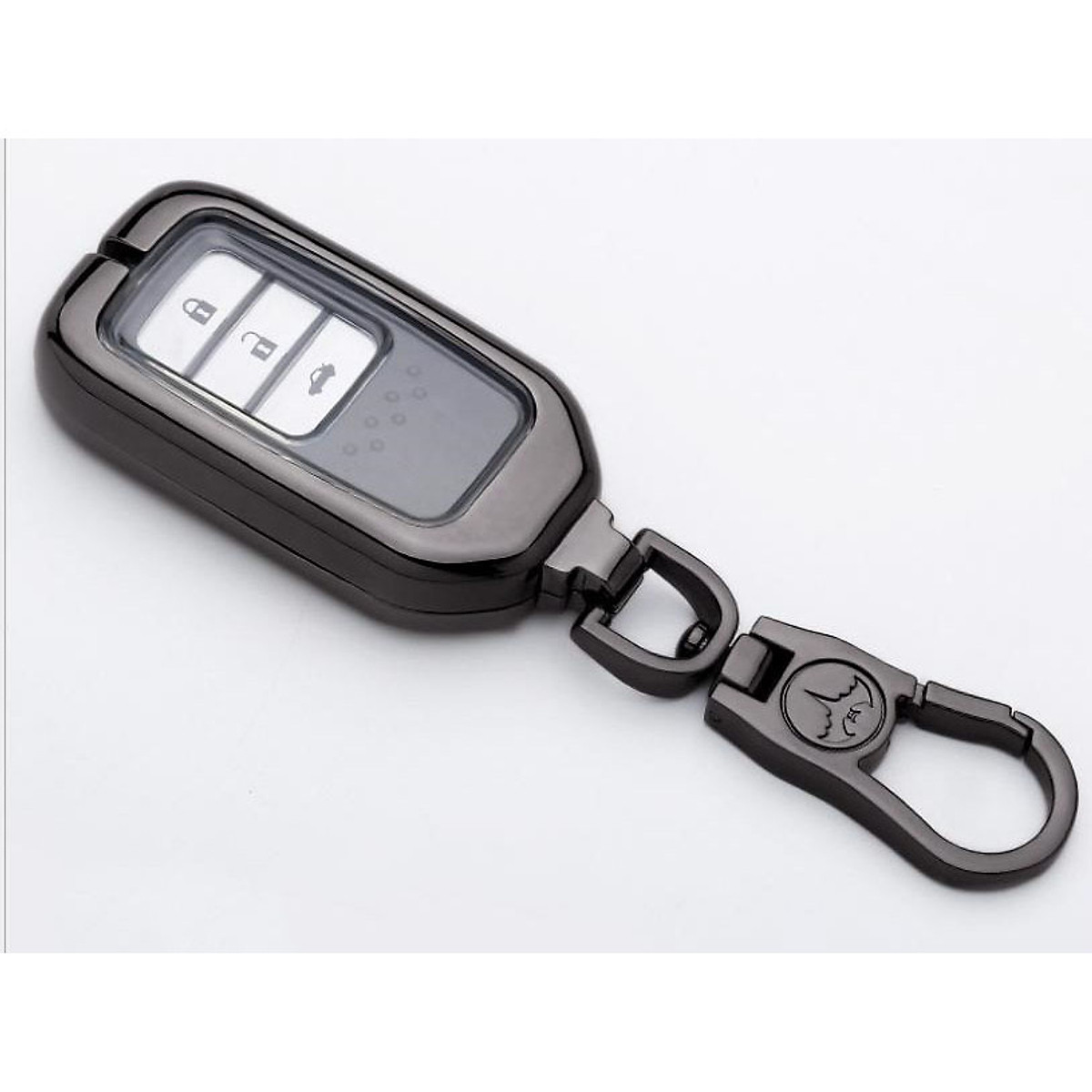 Ốp vỏ chìa khóa, bao da chìa khóa inox có lót bọc silicon cao cấp dành cho xe Honda City CRV M02 - màu bạc
