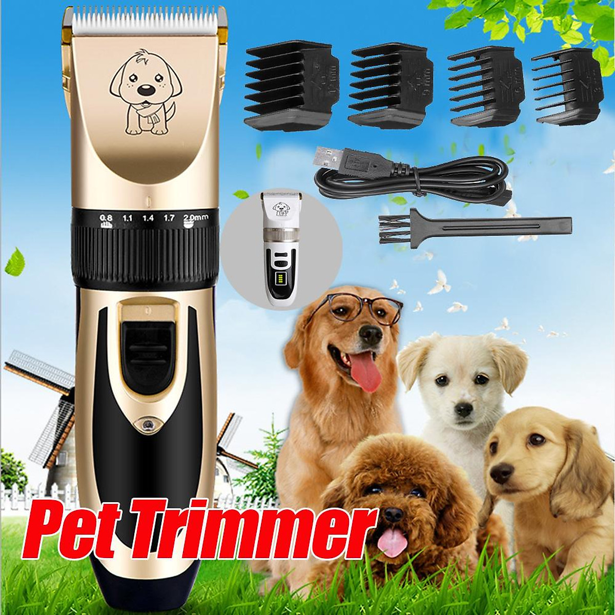 Mua Rechargeable Electric Pet Dog Cat Hair Trimmer Clipper Hair Remover Cutter Grooming Kit with Comb 110-240V 1200/2000mAh /Pet Nail Clipper With LED Light Mua Rechargeable Electric Pet Dog Cat Hair Trimmer Clipper Hair Remover Cutter Grooming Kit with Comb 110-240V 1200/2000mAh /Pet Nail Clipper With LED Light