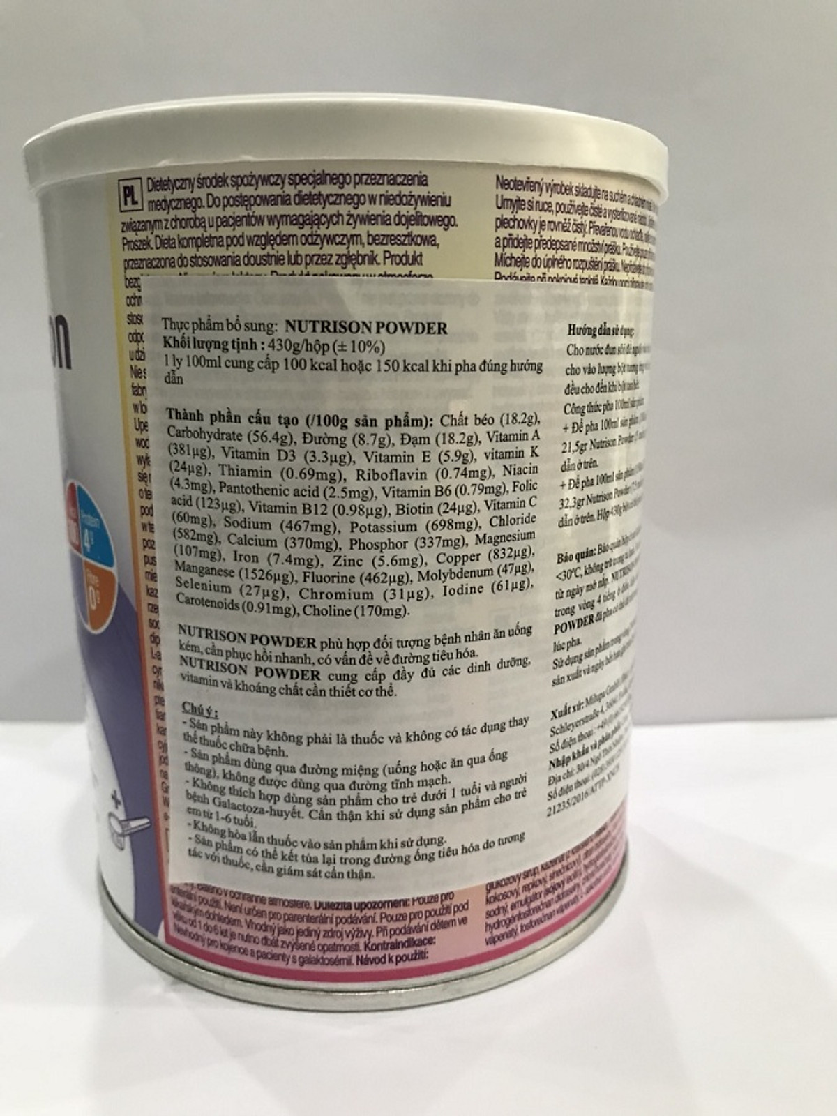 Sữa Bột Nutrison Powder Cho Người Suy Nhược, Người Già Tiêu Hóa Kém