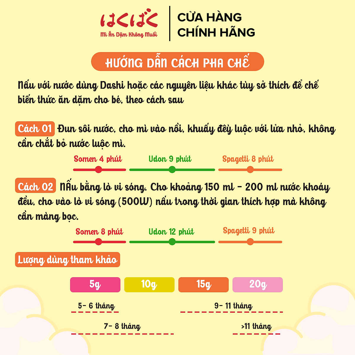 Combo 2 gói mì ăn dặm Hakubaku baby : spaghetti + Somen