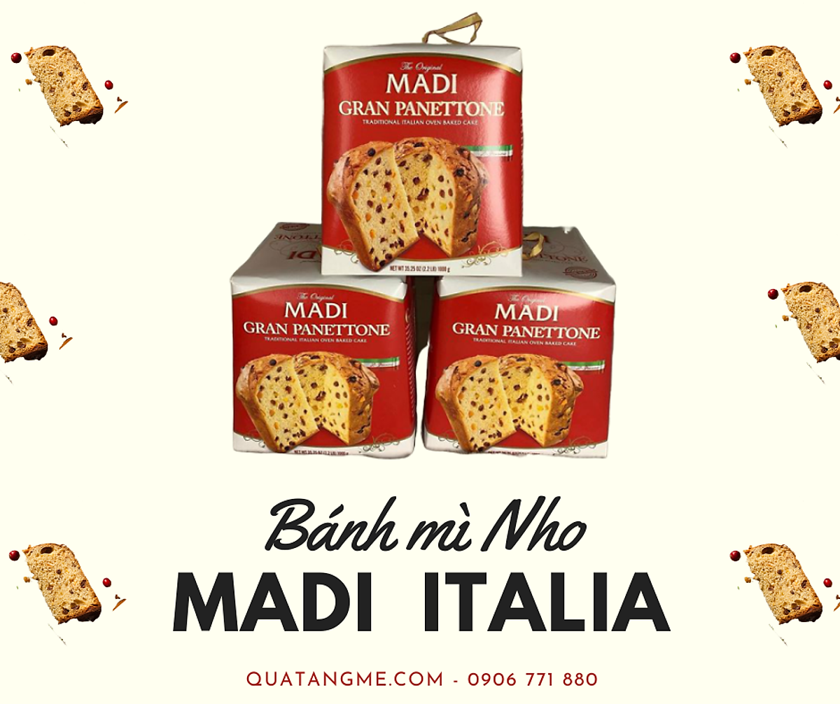 Bánh mì Ý Gan Panettone Madi Italian Cake (1000g) [Bánh kẹo Tết]
