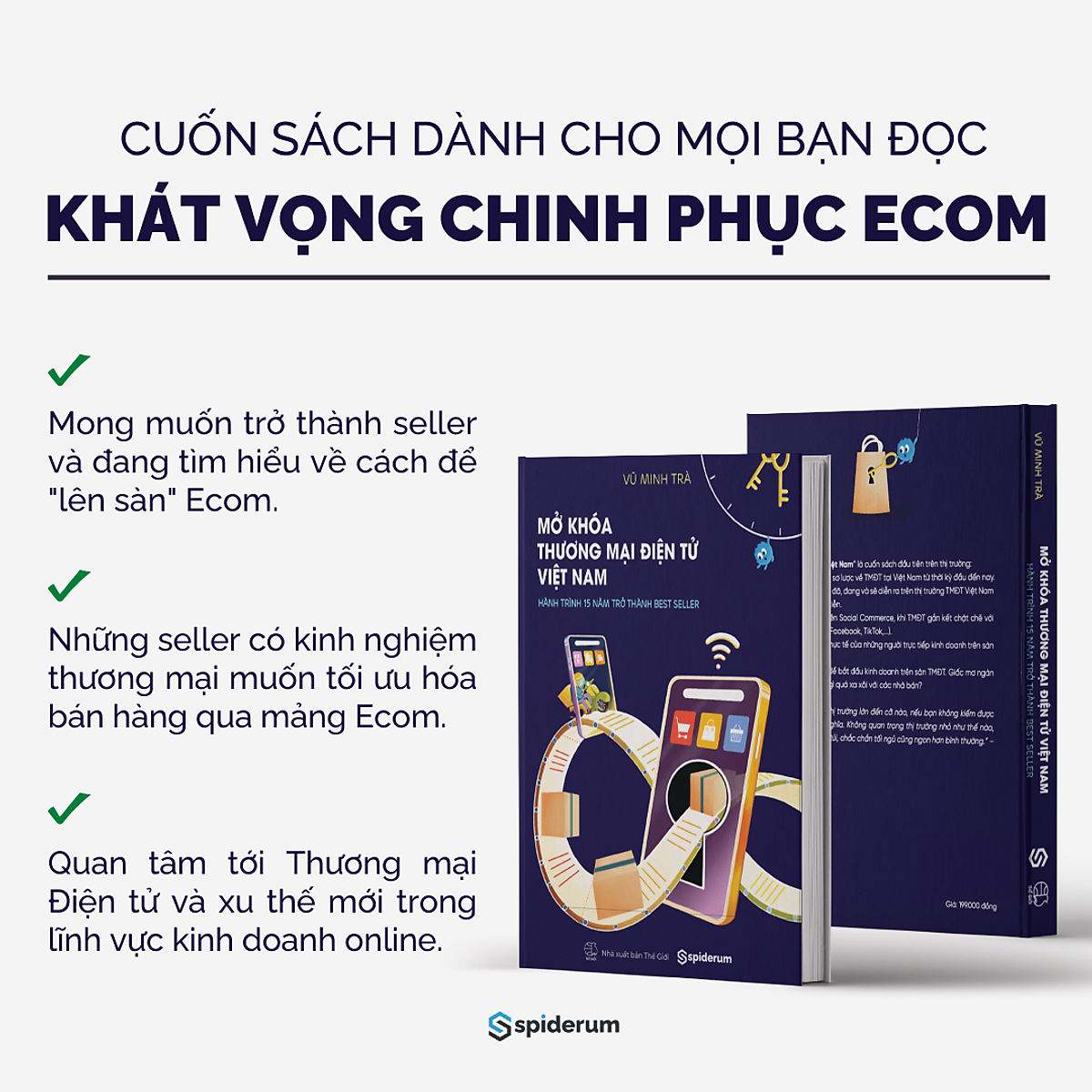 Sách Mở Khóa Thương Mại Điện Tử Việt Nam - Hành Trình 15 Năm Trở Thành Best Seller - Tác Giả Vũ Minh Trà