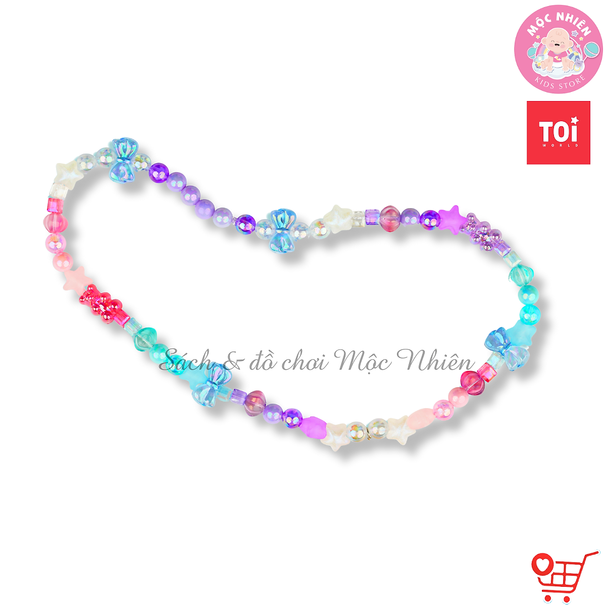 Đồ chơi vòng tay charm chính hãng TOI - Vòng tay thủ công cho bé gái DIY 3 chủ đề bé tự xỏ dây luồn hạt