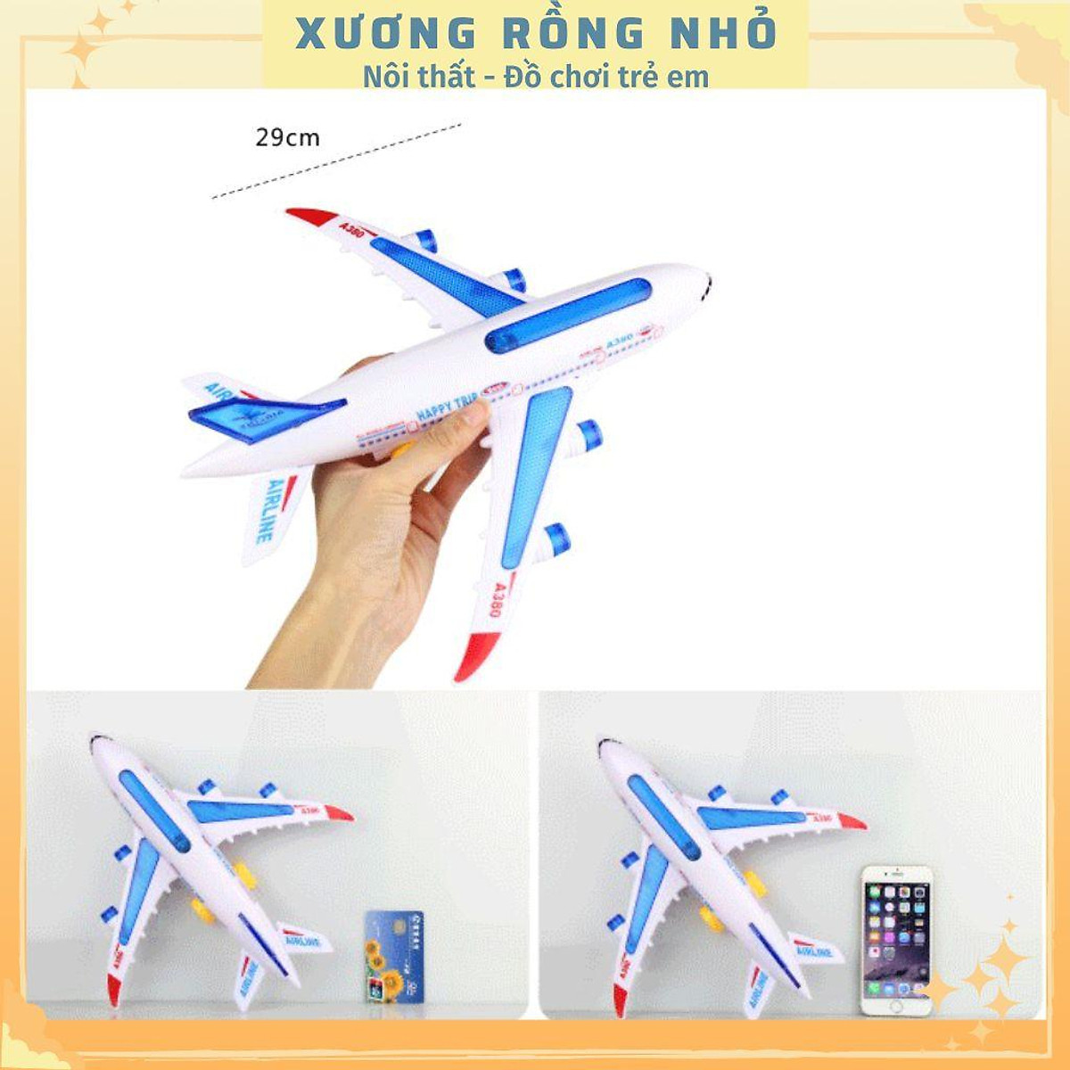 Đồ chơi mô hình máy bay cảnh sát có đèn và nhạc 660A242