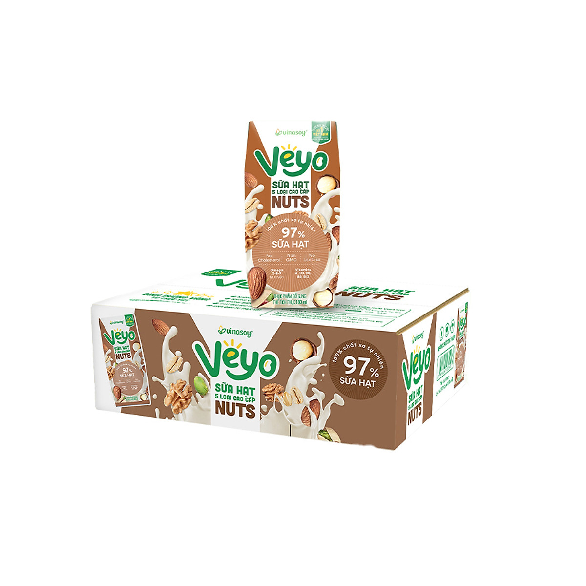 Thùng Veyo Sữa hạt 5 loại cao cấp (30 hộp x 180ml)