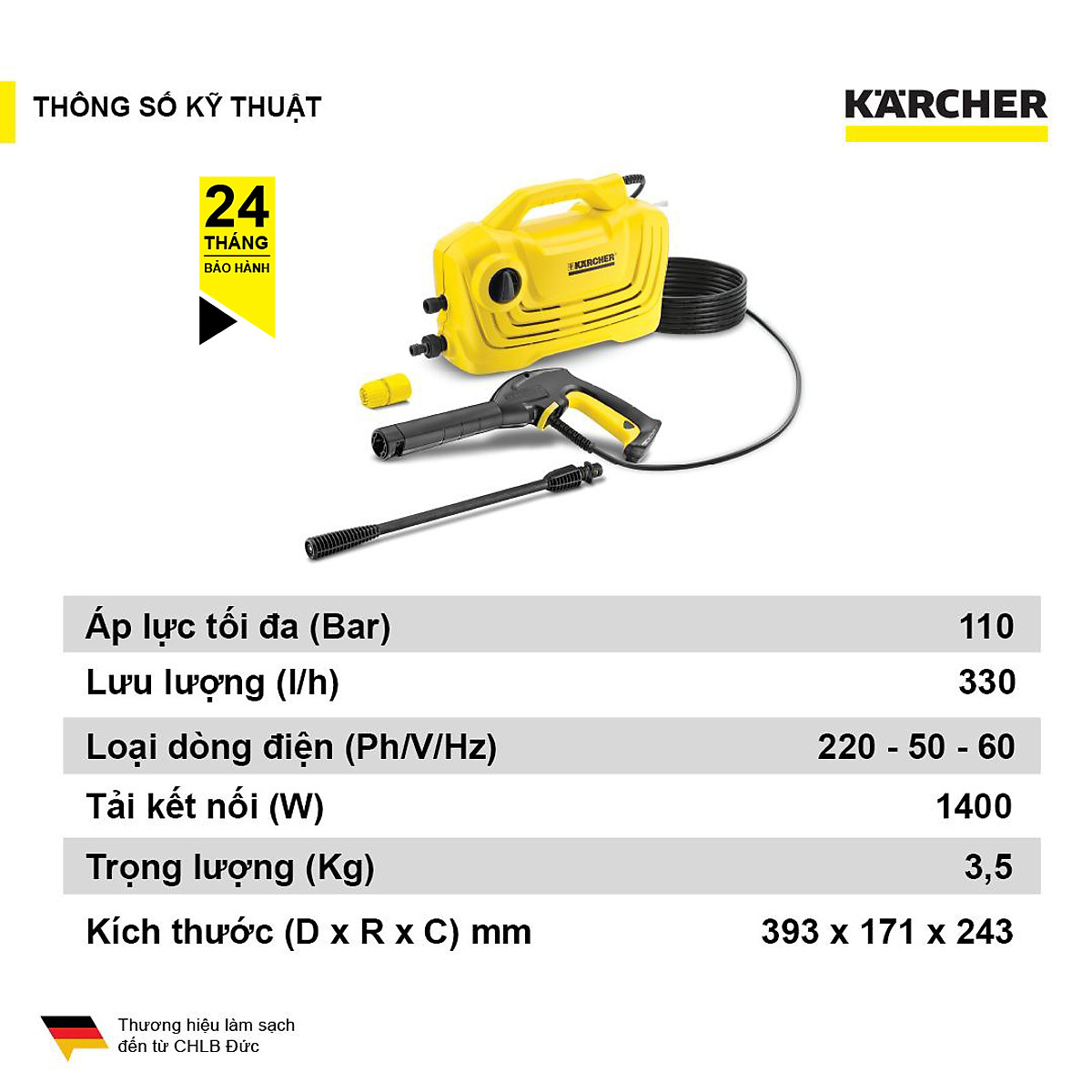 Máy phun rửa áp lực cao Karcher K2 Classic