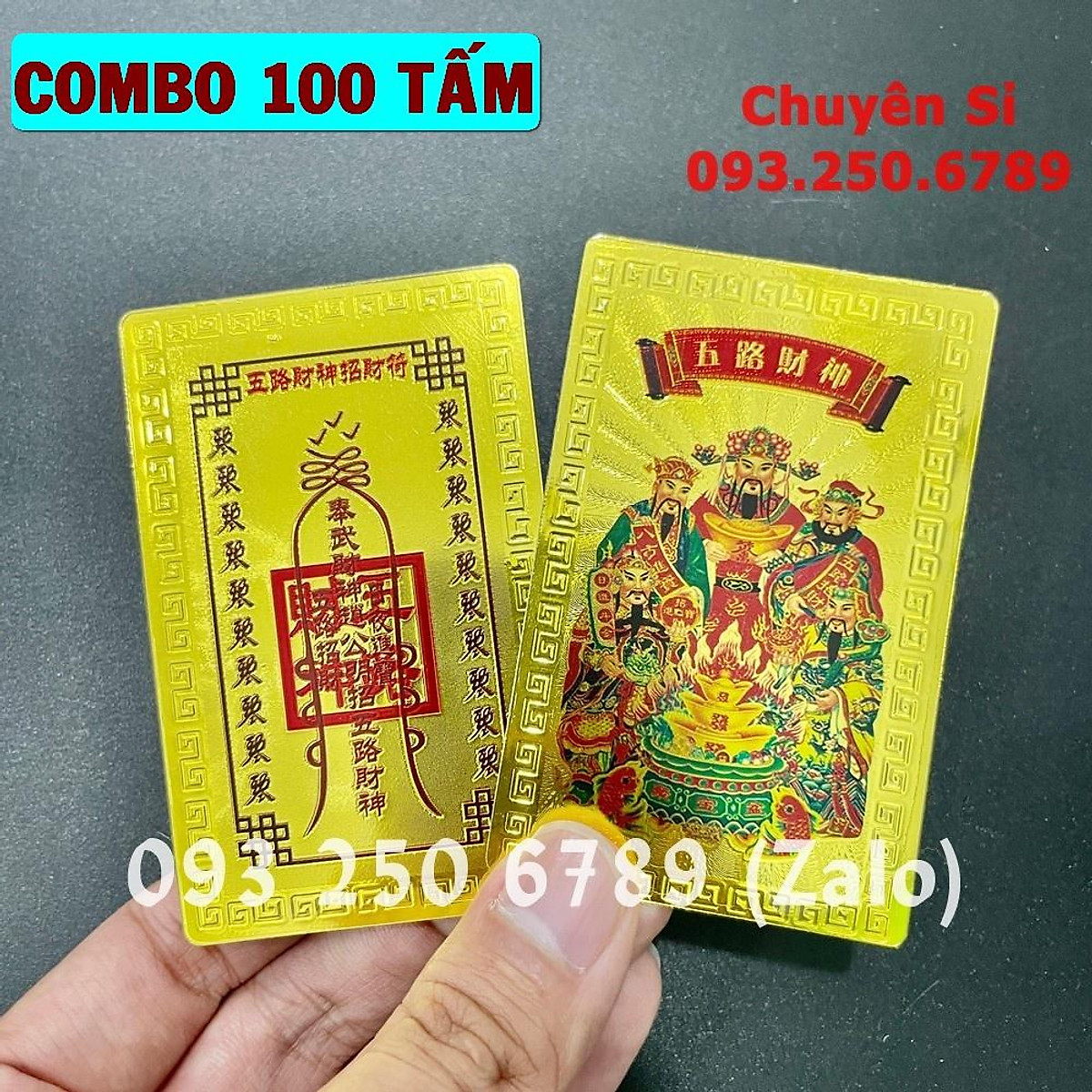 GIÁ SỈ} [COMBO 100 TẤM] Kim Bài Ngũ Lộ Thần Tài loại 1 - Khai Mở