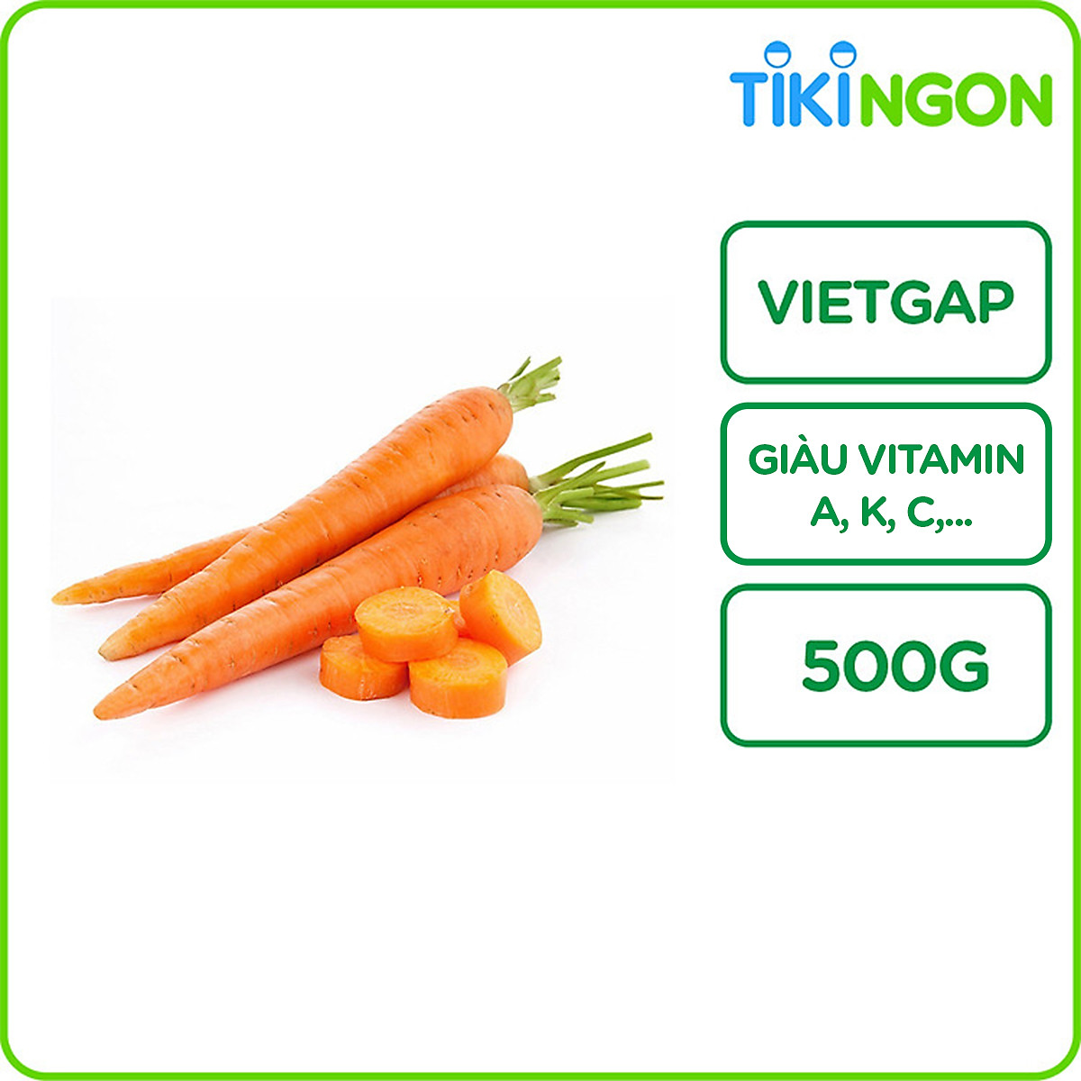 Cà Rốt Đà Lạt VietGAP TikiNGON 500g - Củ, quả, măng tươi