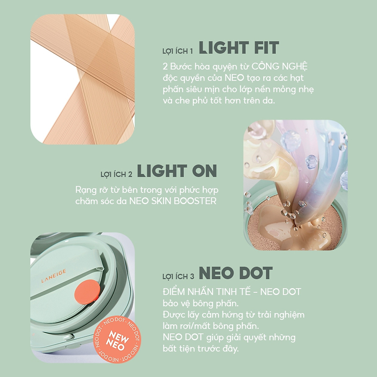 Phấn Nước Che Phủ Mịn Lì 24H LANEIGE NEO Cushion Matte 15g