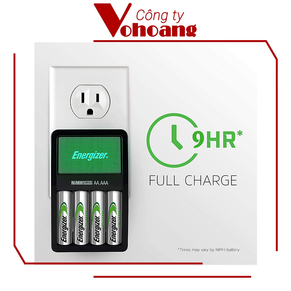 Bộ sạc Energizer Charger kèm 4 pin Ener AA 2000mAh, tự ngắt sạc (CHVCM4) ( Mẫu mới)