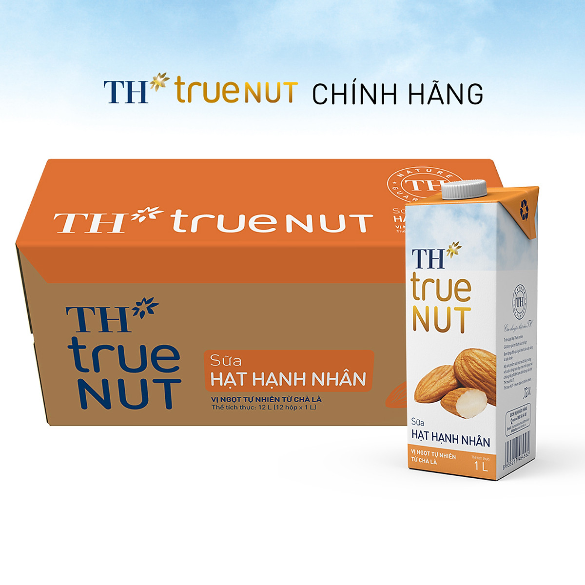 Thùng 12 hộp sữa hạt hạnh nhân TH true NUT 1 L (1 L x 12)