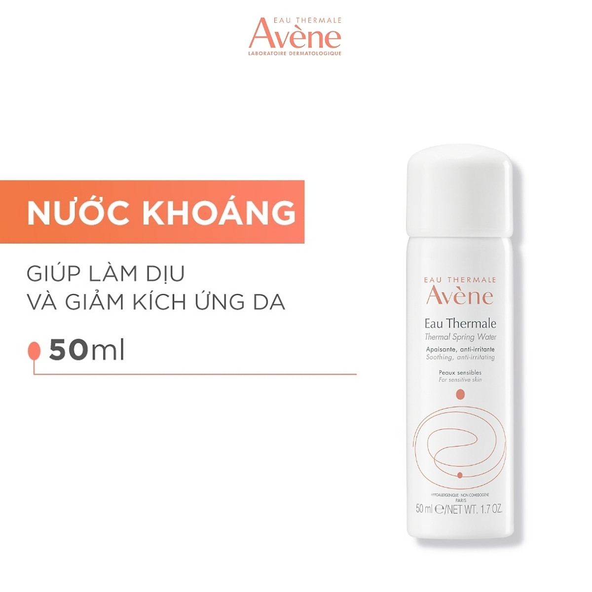 Nước xịt khoáng cấp ẩm và làm dịu da AVÈNE THERMAL SPRING WATER