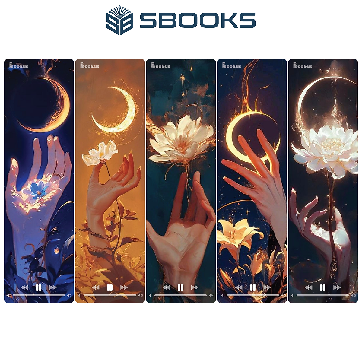 5 Cái Bookmark Kẹp Sách, Dấu Trang Hoạ Tiết Bàn Tay Chữa Lành - SBOOKS