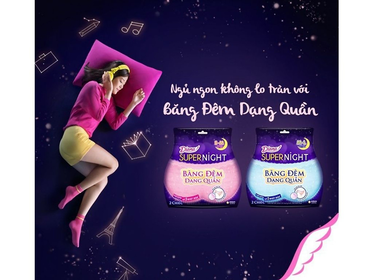 Bộ 2 Băng đêm dạng quần Diana size M-L 5 chiếc/gói