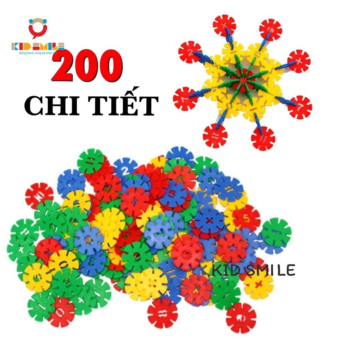 Đồ chơi xếp hình - Túi xếp hình 200 chi tiết bông hoa tuyết cho trẻ từ