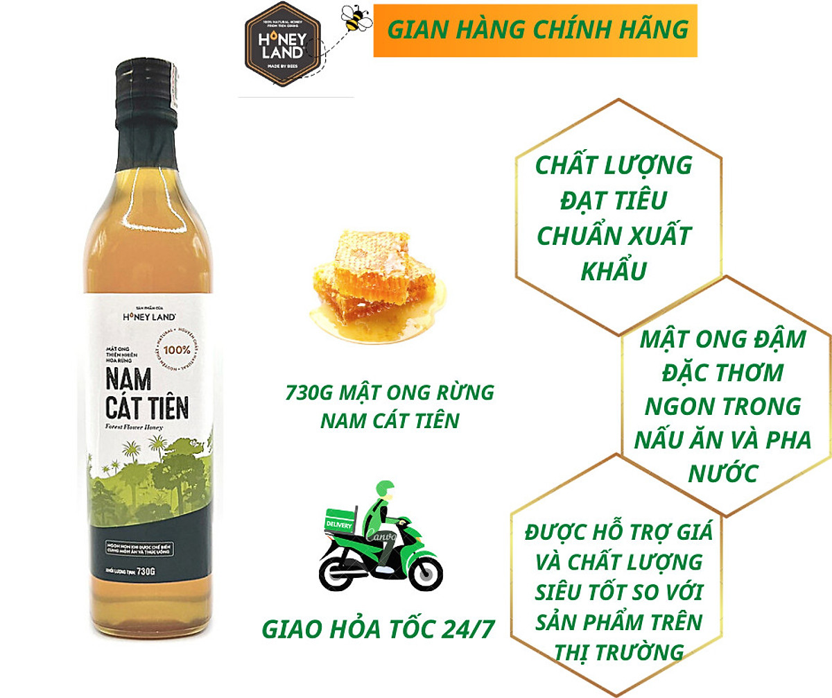 Mật ong rừng Nam Cát Tiên Honeyland 730g mật ong thiên nhiên ...