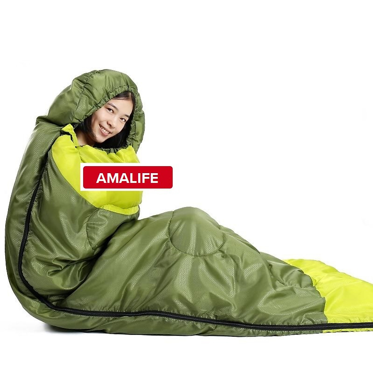 (FREE SHIP) Túi ngủ văn phòng du lịch cao cấp có trùm đầu - Chính hãng Amalife