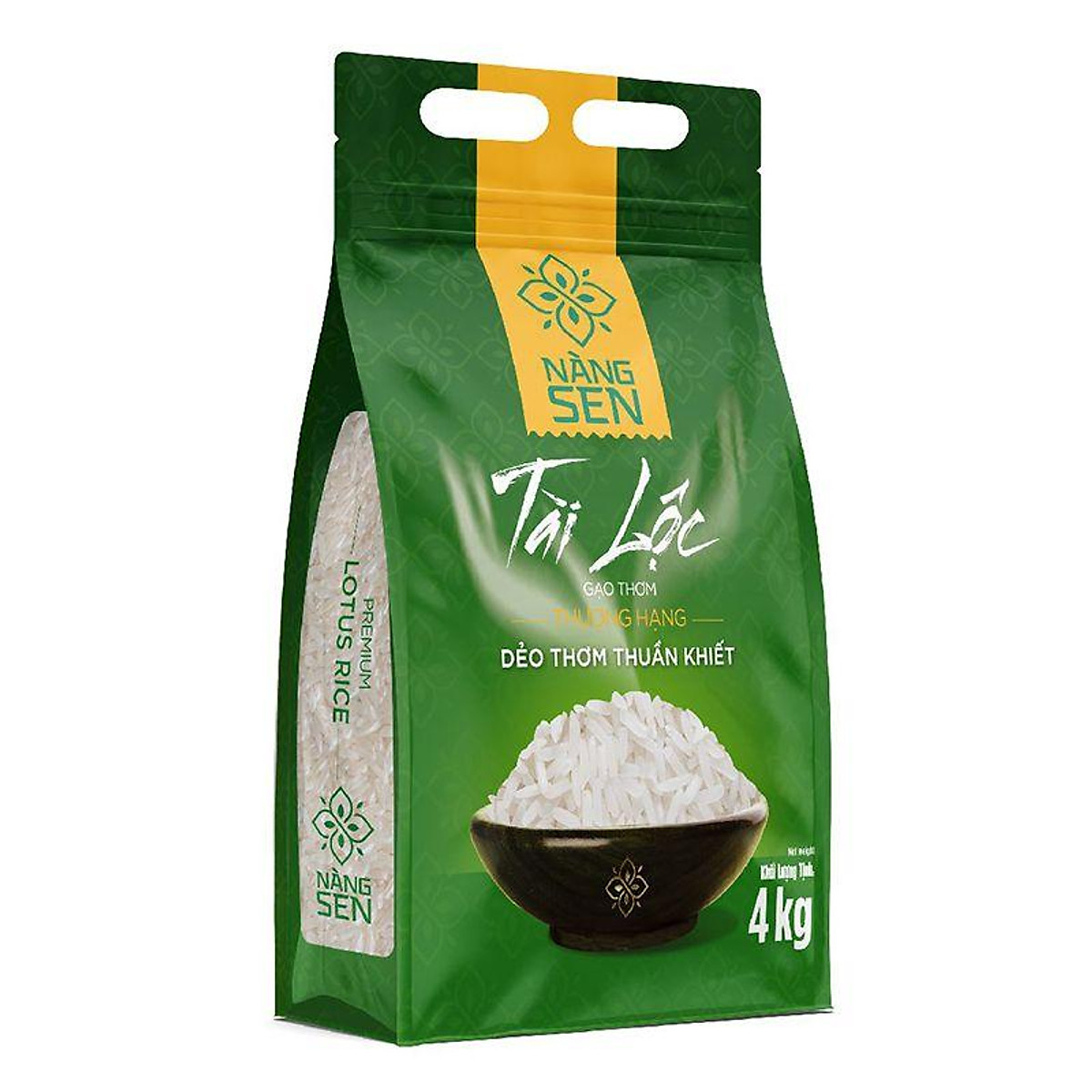 Gạo Dẻo Thơm Nàng Sen Tài Lộc Túi 4Kg - 8936144482193 - Gạo, nếp, đậu