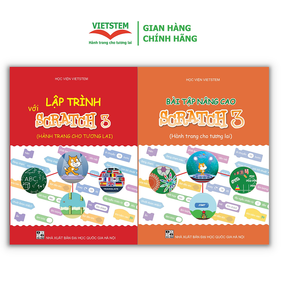 Combo 2 sách Lập trình với Scratch 3 và Bài tập Nâng cao Scratch 3