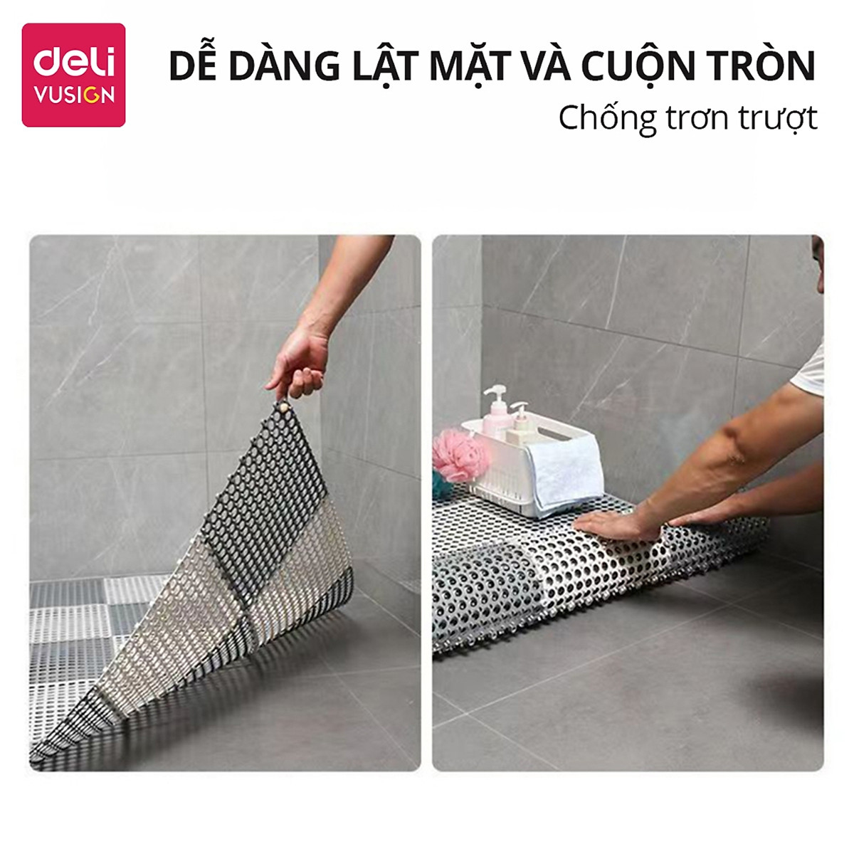 Thảm Lót Sàn Nhà Tắm Chống Trơn Trượt - Tấm Nhựa Ghép Chất Liệu Nhựa Dẻo Siêu Bền Lót Sàn Nhà Vệ Sinh