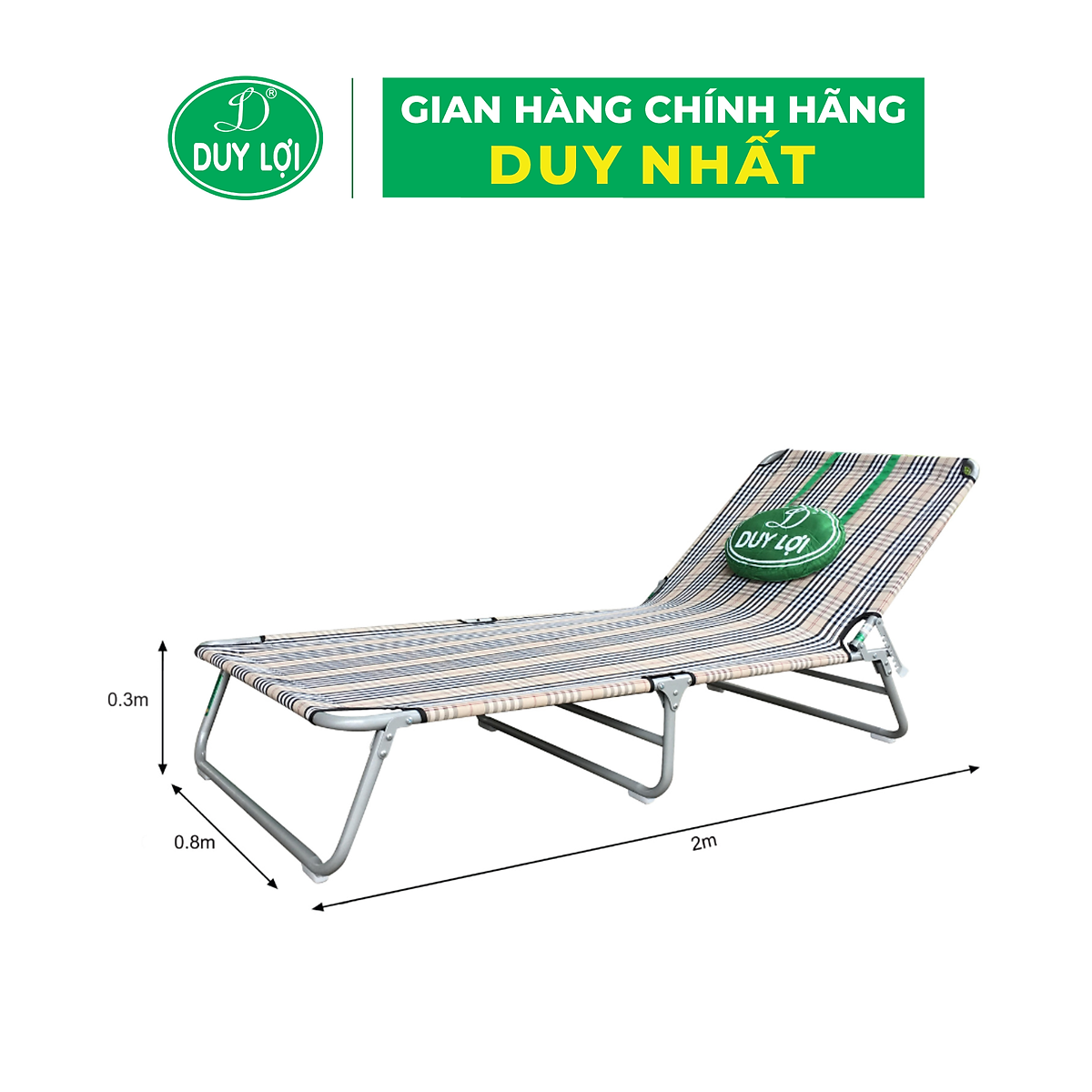 GHẾ - GIƯỜNG XẾP DUY LỢI THÉP CỠ ĐẠI (TẶNG 10 MÓC ÁO KÉP NHỰA CAO CẤP DUY LỢI)