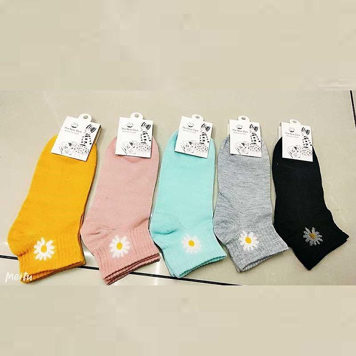 Tất Hoa Cúc - Tất Nữ Cổ Ngắn, Vớ Nữ Dễ Thương Nhiều Màu
