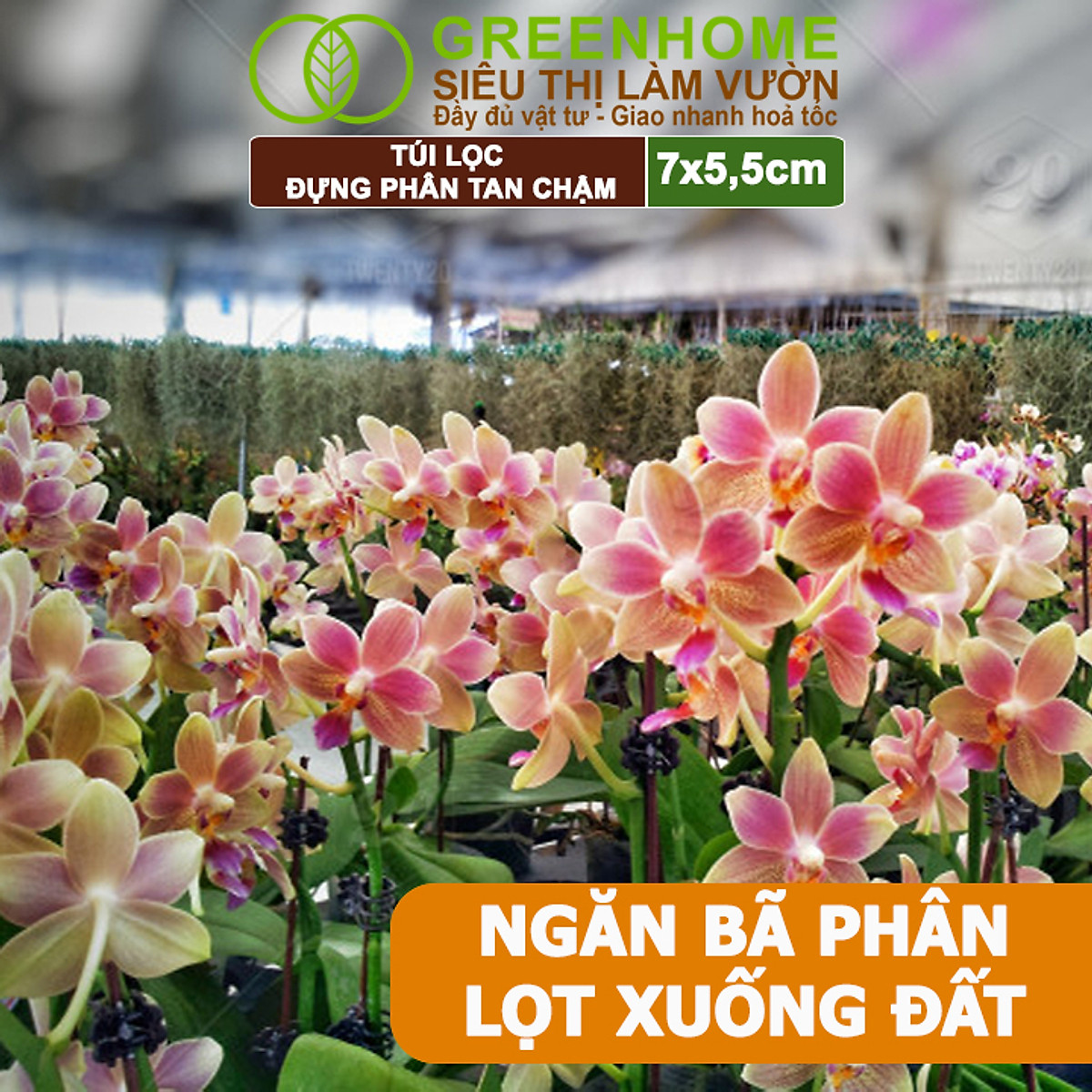 100 Túi Đựng Phân Tan Chậm Greenhome, 5,5x7cm, Treo Phân Bón Hoặc Bỏ Gốc Tiện Lợi, Túi Tự Huỷ, Thân Thiện Môi Trường