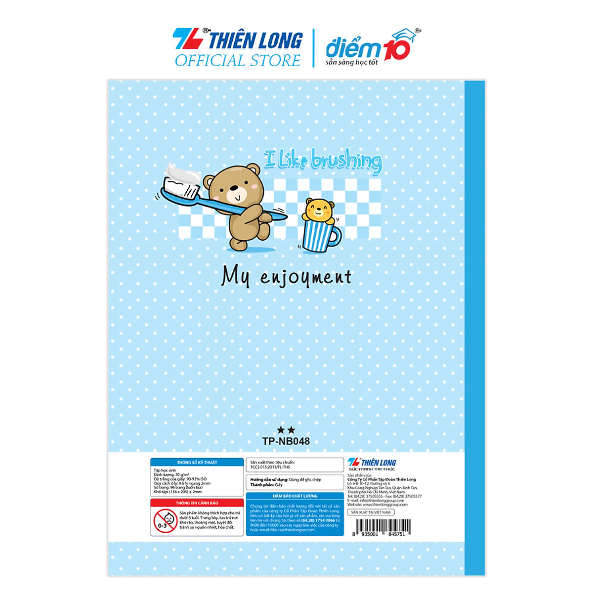 Bộ 5 Tập học sinh 96 trang 4 ô ly ngang 70 gsm Điểm 10 TP-NB048 (hình ngẫu nhiên)