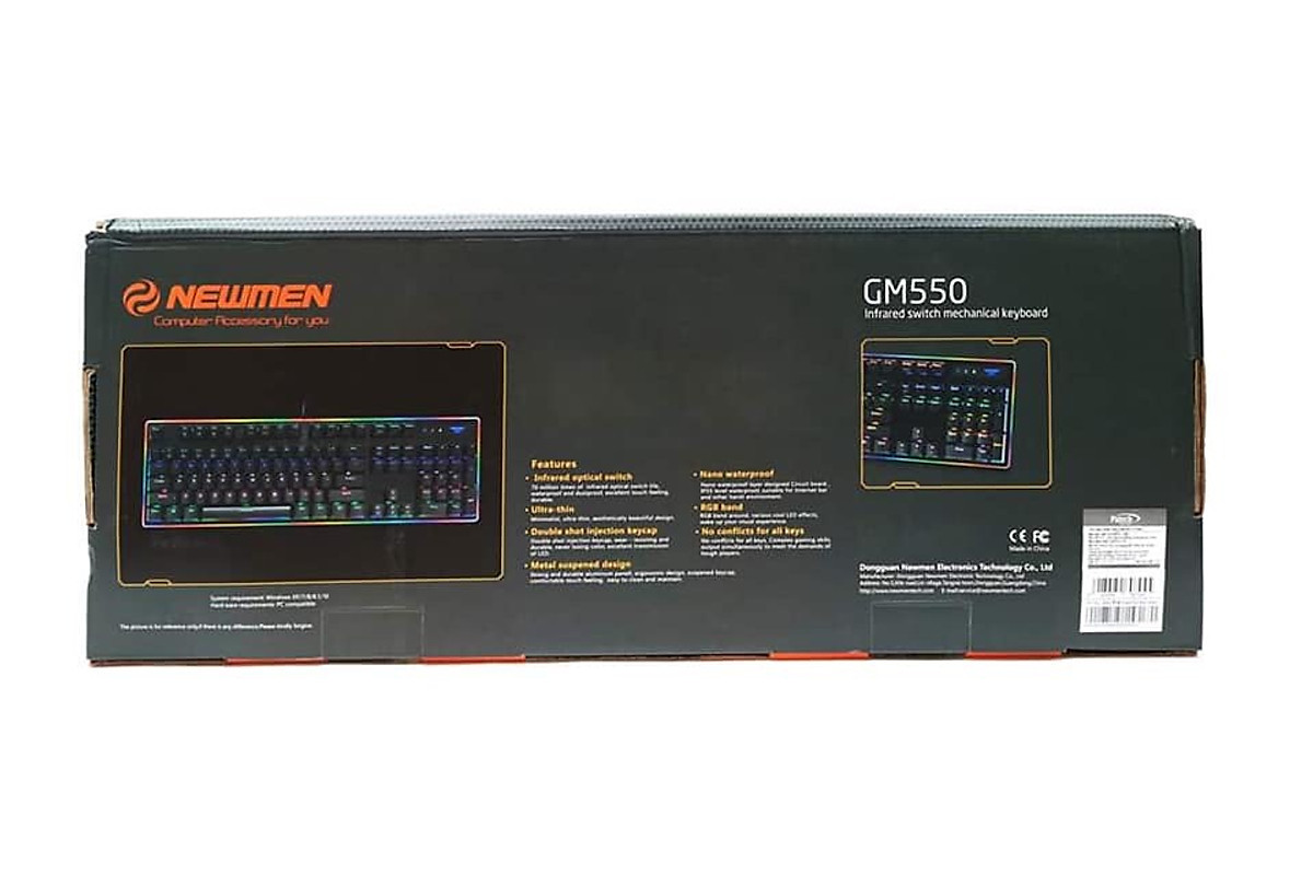 Bàn phím Newmen quang cơ Gaming GM550 full led _Hàng chính hãng