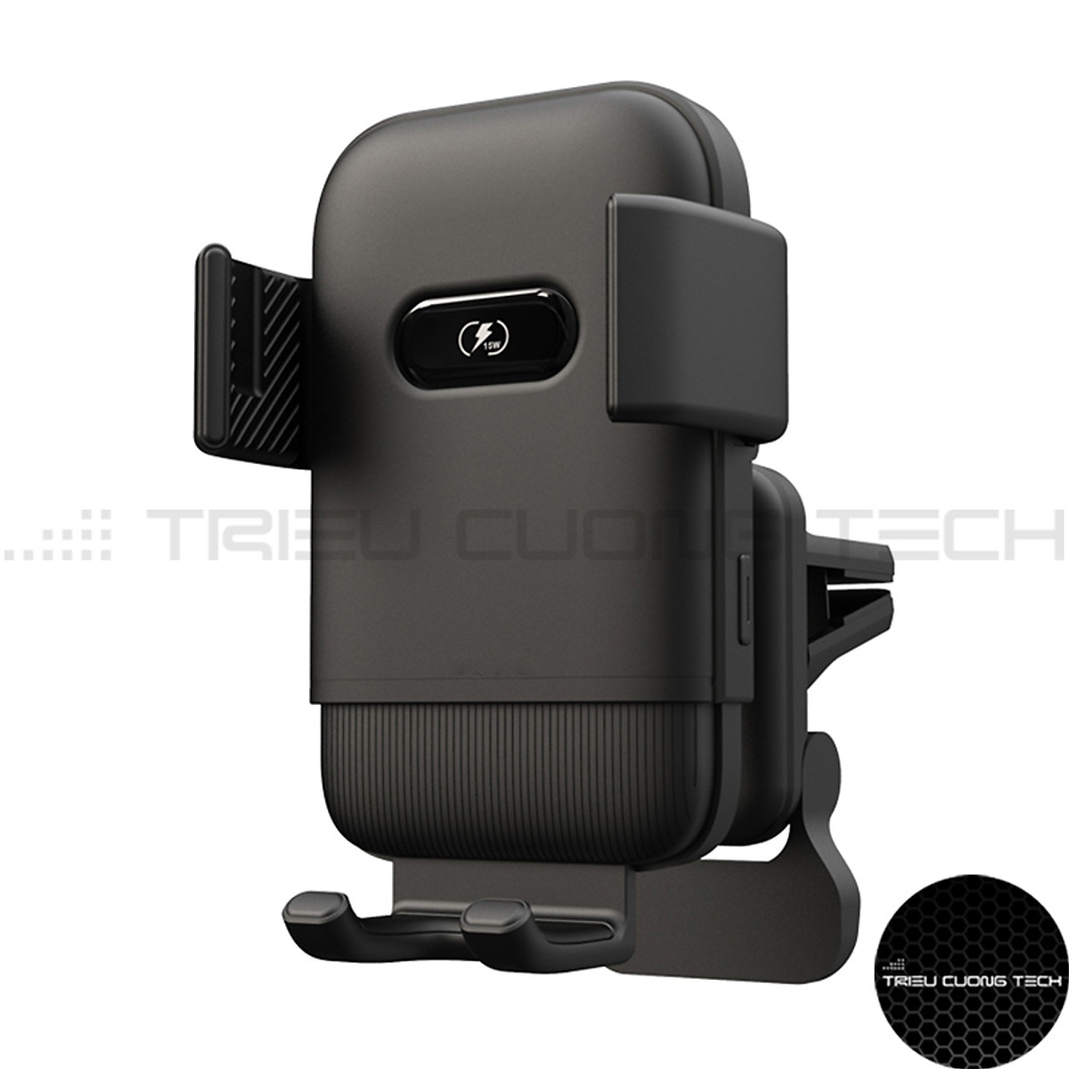 Giá Đỡ Điện Thoại Xe Hơi Ô Tô Cảm Ứng - Hỗ Trơ Sạc Thông Minh Không Dây Qi - Kẹp Cửa Thông Gió Hoặc Sử Dụng Đế Hít Tiện Lợi - Hàng Chính Hãng