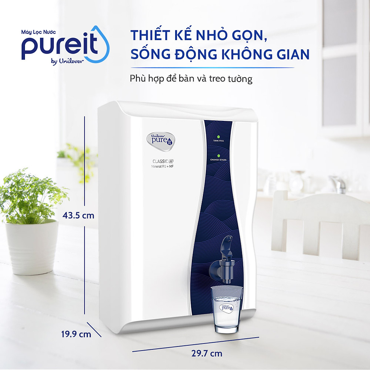 Máy Lọc Nước Pureit Casa G2 Công Suất Lớn Lọc Nguyên Khối Tích Hợp Công Nghệ RO+MF - Hàng chính hãng