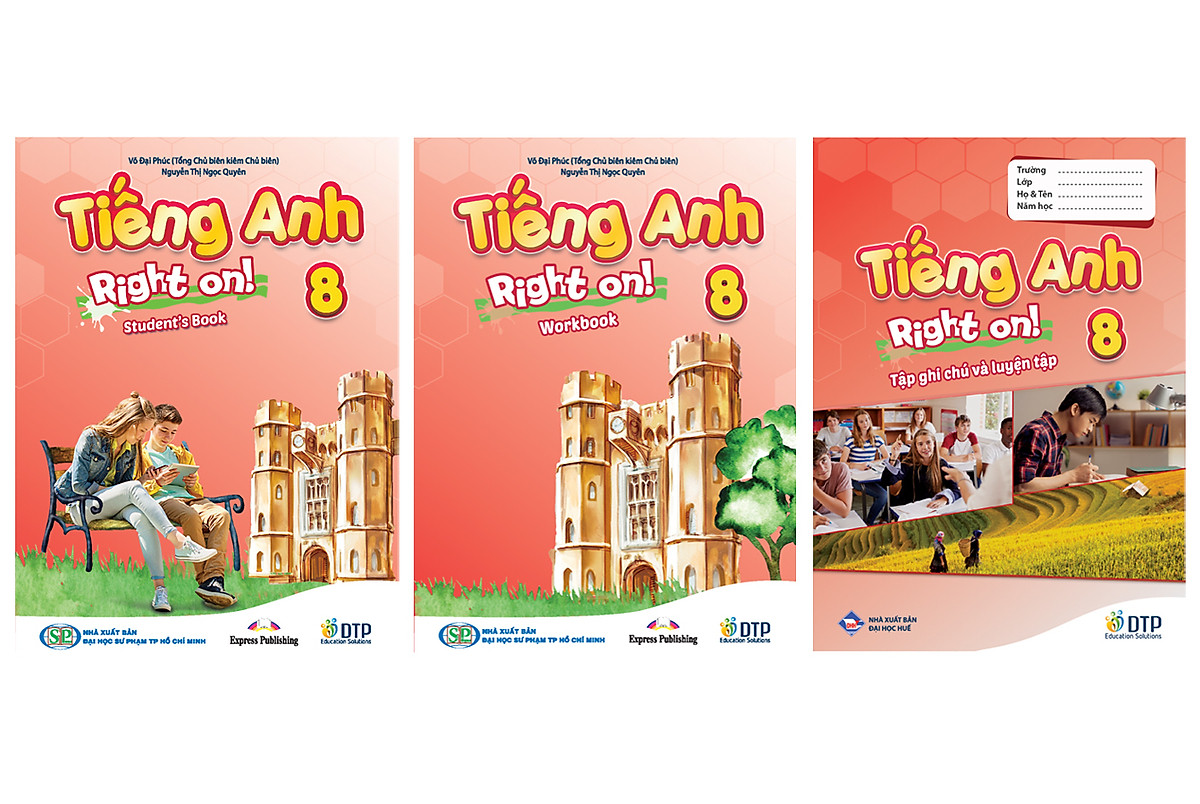 Tiếng Anh 8 Right On! trọn bộ (Sách bài học, Sách bài tập, Tập ghi chép)