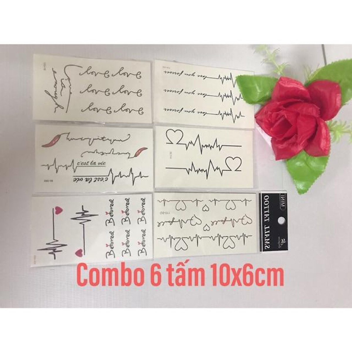Mua Hình xăm dán nhịp tim trái tim 10x6cm tặng tấm đồng size khi mua từ 5  tấm tại MTPshop  Tiki