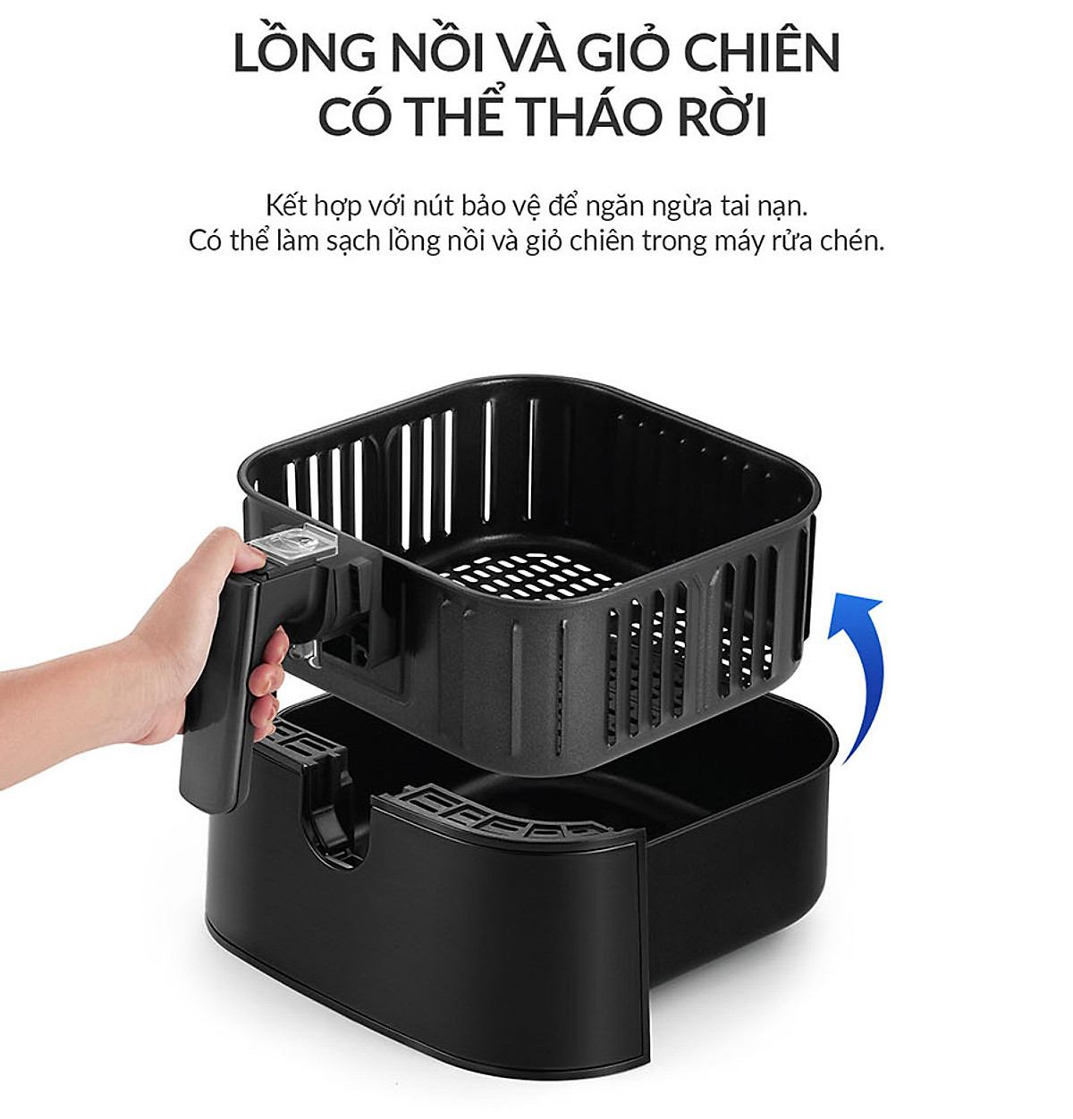 Nồi chiên không dầu LocknLock EJF284BLK (5.5 Lít) - Hàng chính hãng